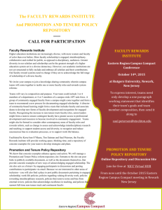 Call for Participation. Promotion and Tenure Policy Repository and