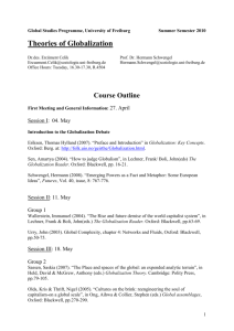 Theories of Globalization - Global Studies Programme