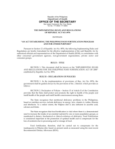 Republic Act No. 8976 IRR - Food and Drug Administration Philippines
