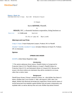 Kinnee v. Shack - Crispin Employment Lawyers