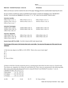 Math 101 Final Exam Fall 2014 – blue