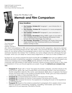 Memoir and Film Comparison