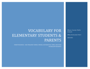 Elementary Vocabulary Resources