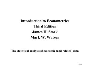 Introduction to Econometrics Third Edition James H. Stock Mark W