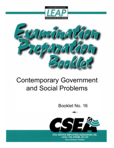 Contemporary Government and Social Problems
