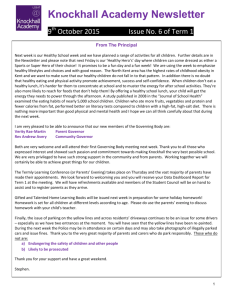 Knockhall Academy Newsletter. Issue 1 of Term 1