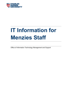 IT Information for Menzies Staff