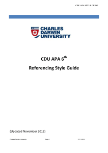 CDU APA 6 Referencing Style Guide