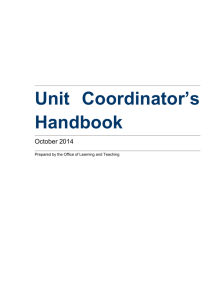 Unit Coordinator's Handbook