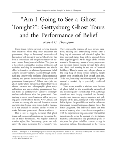 ''Am I Going to See a Ghost Tonight?'': Gettysburg Ghost Tours and