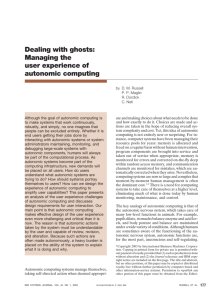 Dealing with ghosts: Managing the user experience of autonomic
