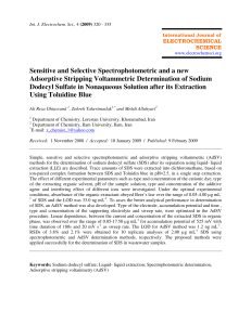 Sensitive and Selective Spectrophotometric and a new Adsorptive