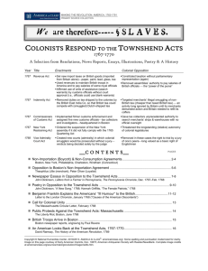 Colonists Respond to the Townshend Acts, 1767-1770