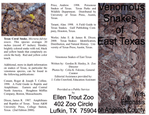 Venomous Snakes of Texas