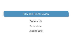 STA 101 Final Review