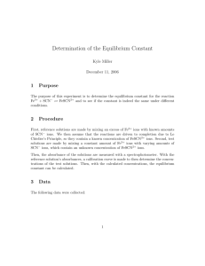 Determination of the Equilibrium Constant