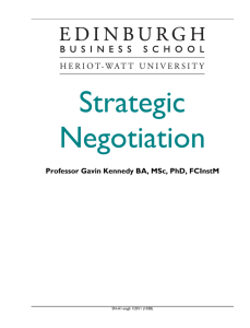 Strategic Negotiation - Edinburgh Business School