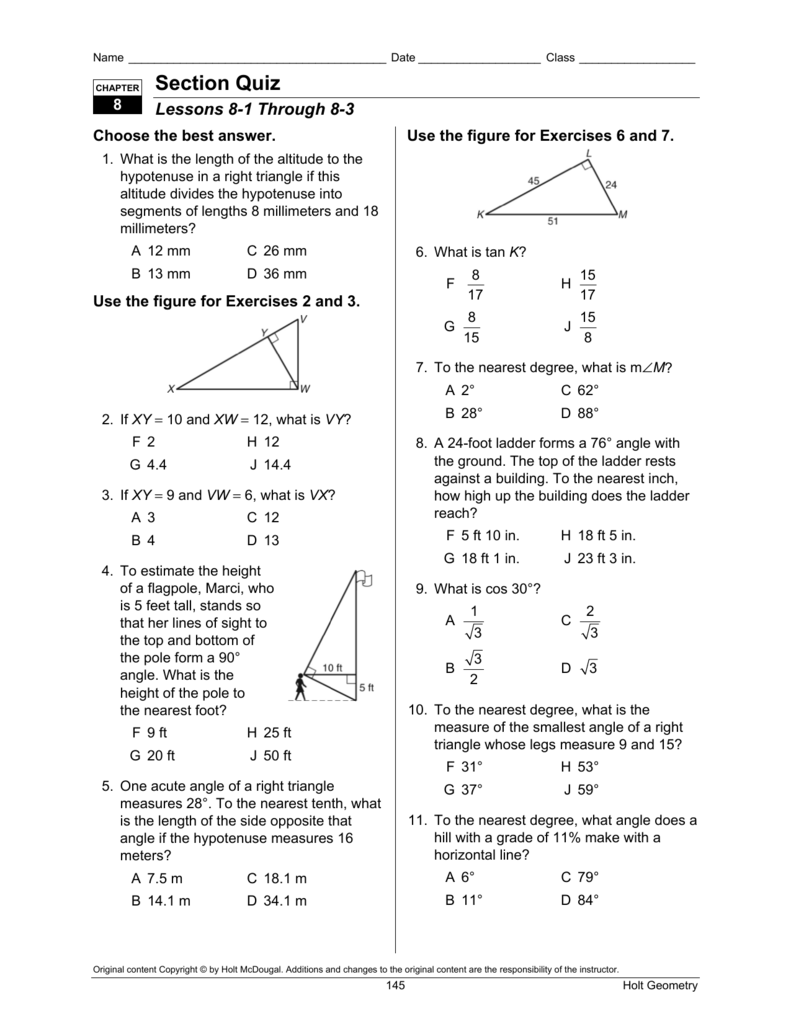 geometry 8.3 homework answers