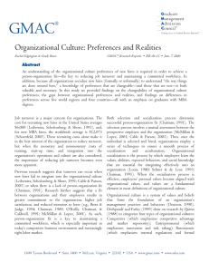 Organizational Culture: Preferences and Realities