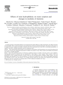 Effects of resin hydrophilicity on water sorption and