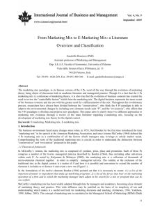 From Marketing Mix to E-Marketing Mix: a Literature Overview and