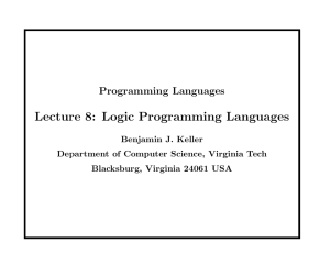 Logic Programming Languages