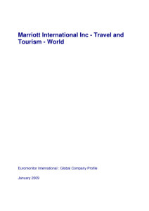 Marriott International Inc - Travel and Tourism - World