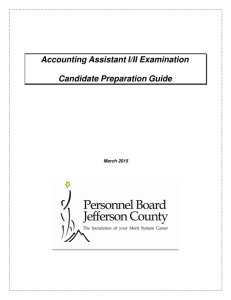 Accounting Assistant I/II Examination Candidate Preparation Guide