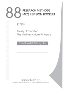 research methods mcq revision booklet