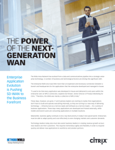 Network World paper: The power of the SD-WAN