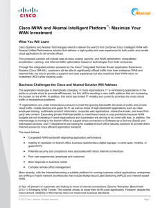 Cisco IWAN and Akamai Intelligent Platform : Maximize Your WAN