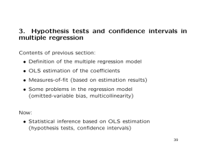 3. Hypothesis tests and confidence intervals in multiple regression