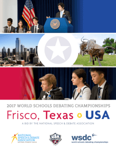 2017 WORLD SCHOOLS DEBATING CHAMPIONSHIPS