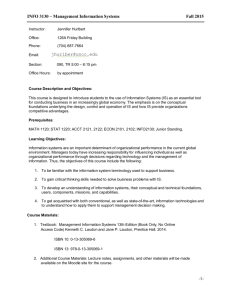 INFO 3130 – Management Information Systems Fall 2015