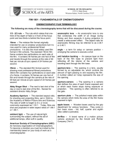 fim 1801 - fundamentals of cinematography