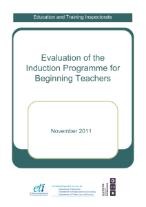 Evaluation of the Induction Programme for Beginning Teachers (ETI