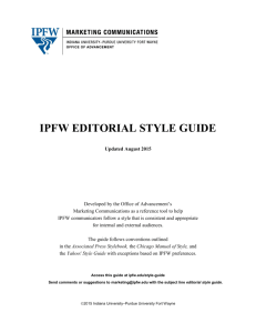 ipfw editorial style guide