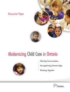 Modernizing Child Care in Ontario: Sharing Conversations