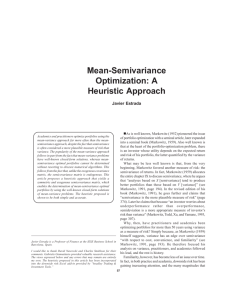 Mean-Semivariance Optimization: A Heuristic Approach