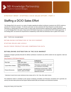 Staffing a DCIO Sales Effort