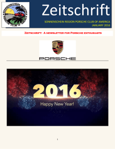 Jan 2016 - Sonnenschein Region Porsche Club of America