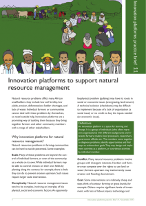 Innovation platforms to support natural resource management