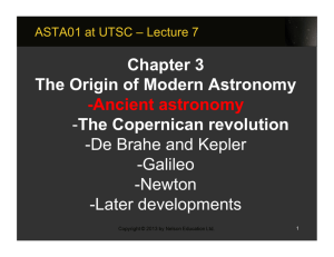 Chapter 3 The Origin of Modern Astronomy