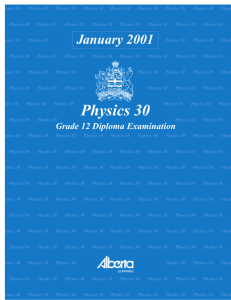 January 2001 Physics 30 Diploma Examination