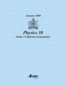 Physics 30 January 2000 Diploma Examination