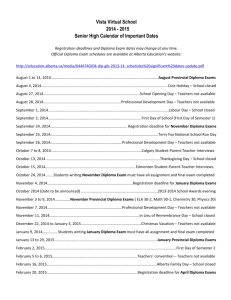 Vista Virtual School 2014 - 2015 Senior High Calendar of Important