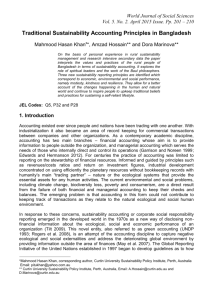 Traditional Sustainability Accounting Principles in Bangladesh