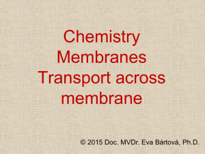 Chemistry Membranes Transport across membrane