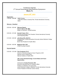 Conference Agenda 2nd Annual Personalized Nanomedicine