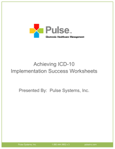Achieving ICD-10 Implementation Success Worksheets